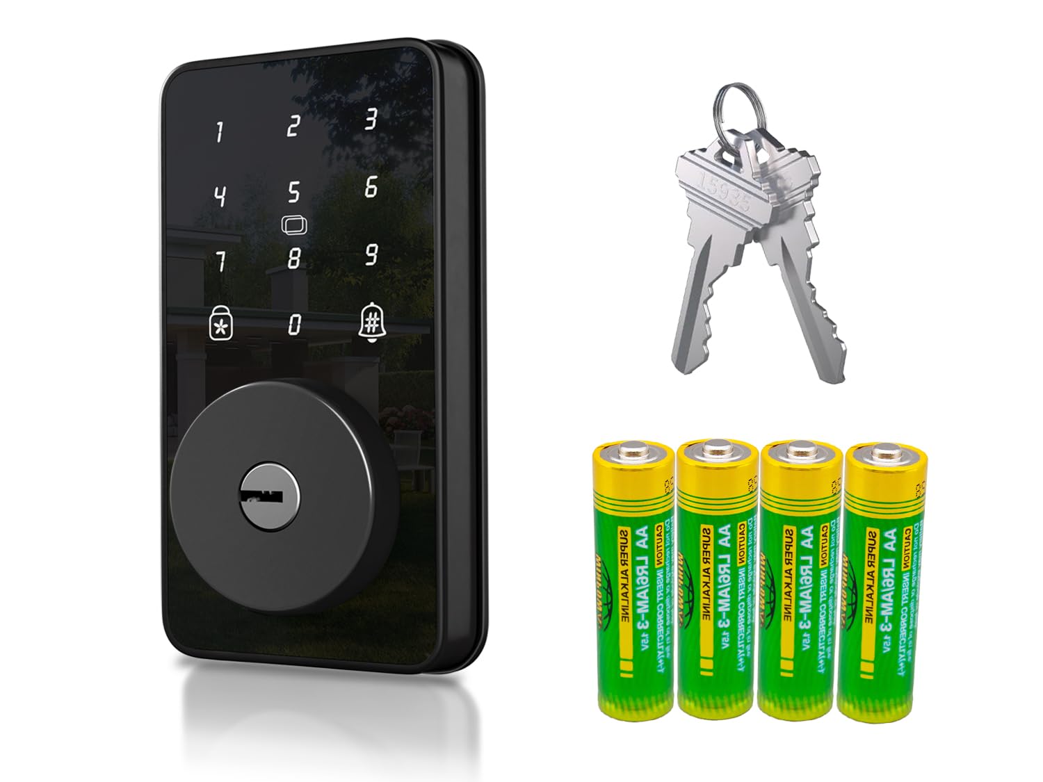 Biquole Keyless Entry Door Lock With Keypad, Digital Code Deadbolt - Electronic Locks For Front Door With 2 Keys, No App No Wifi, Easy Installation