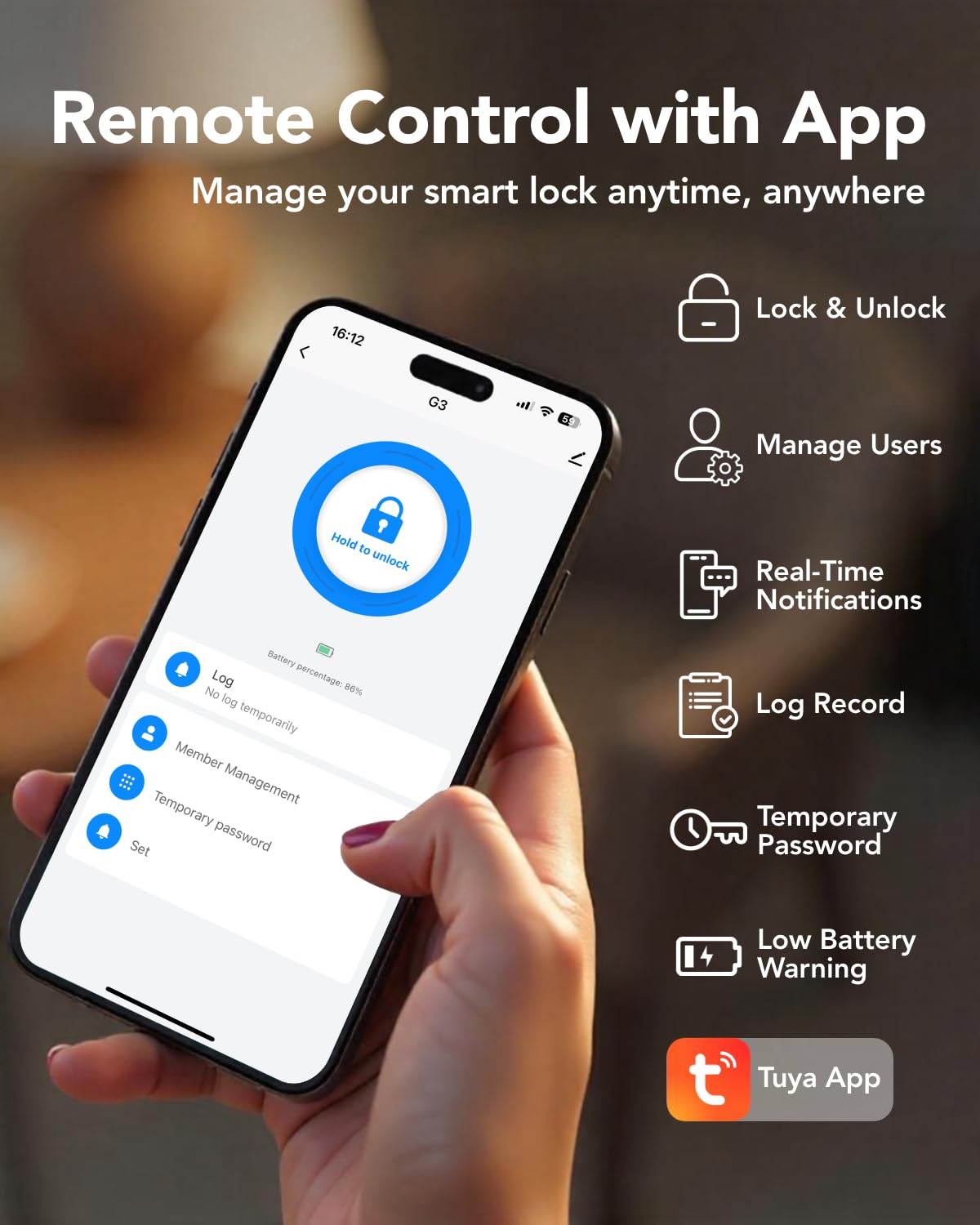 Devo G3 Door Lock For Front Door, 6 In 1 Fingerprint Keyless Entry Door Lock, Built-In Wi-Fi Smart Lock Deadbolt With App Remote Control, Easy Install No Hub, Ip54 Waterproof, Auto-Lock
