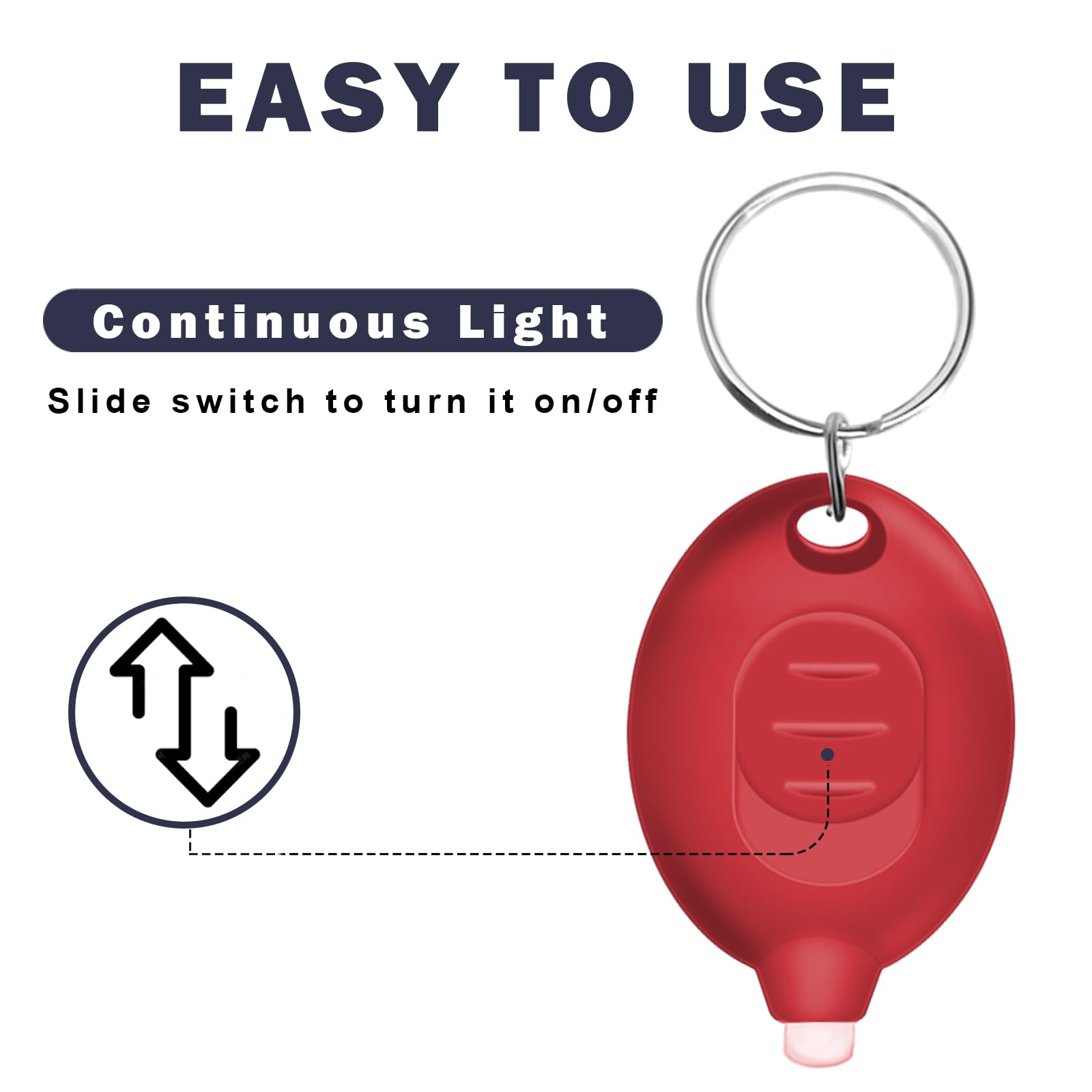 Daemson Mini Led Red Light Keychain Flashlight, Small Keychain Flashlights 12 Lumen Portable Pocket Flashlight, Ultra Bright Micro Led Flashlight Red Light Flashlight With Red Shell (6Pcs)