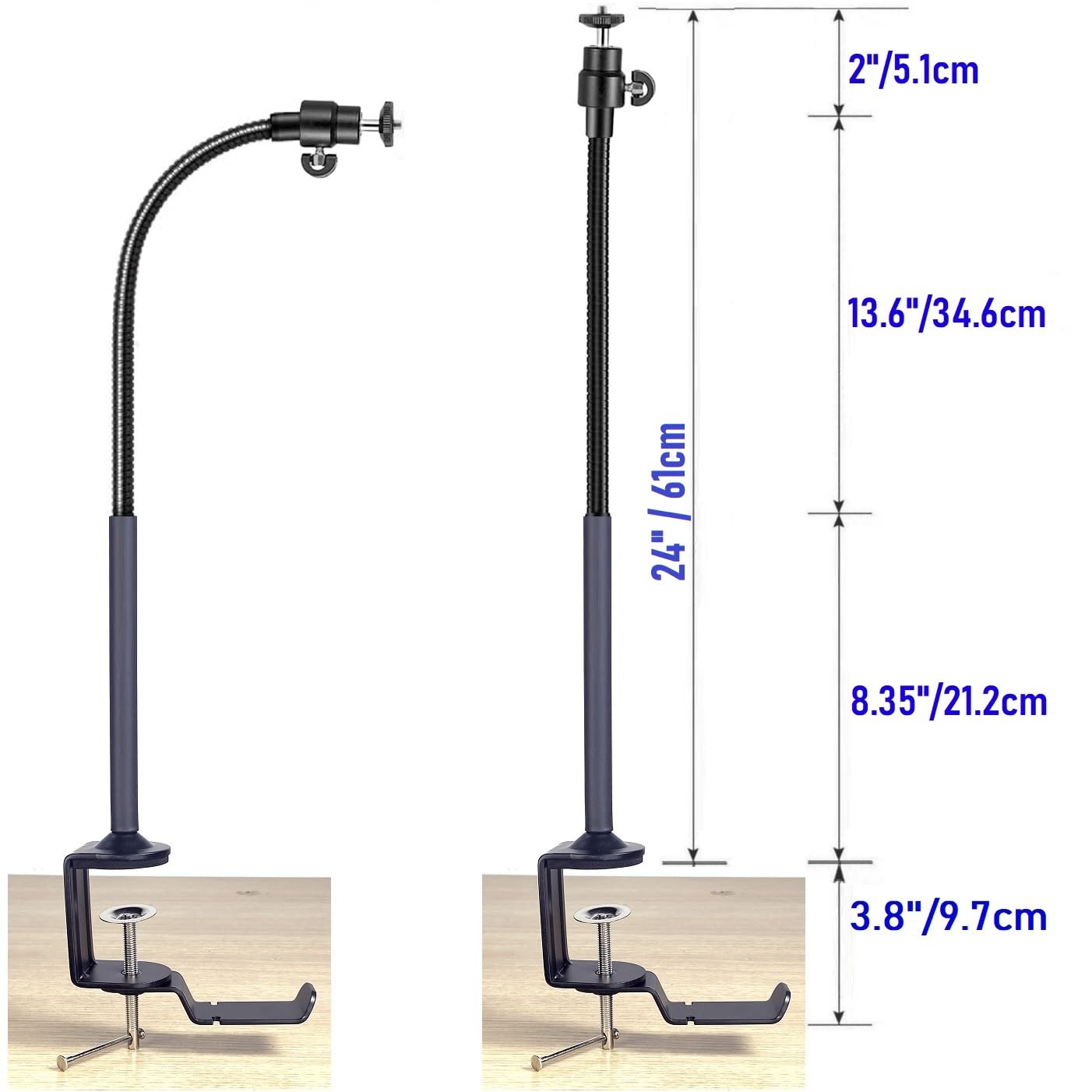 Acetaken Brio Webcam Ring Light Stand, 24-Inch Arm Clamp Mount Magnetic Holder With 10-Inch Selfie Light And Headphone Hook Compatible With Logitech Brio 100 101,301 300,500,Brio 4K,C270,C310 Webcams