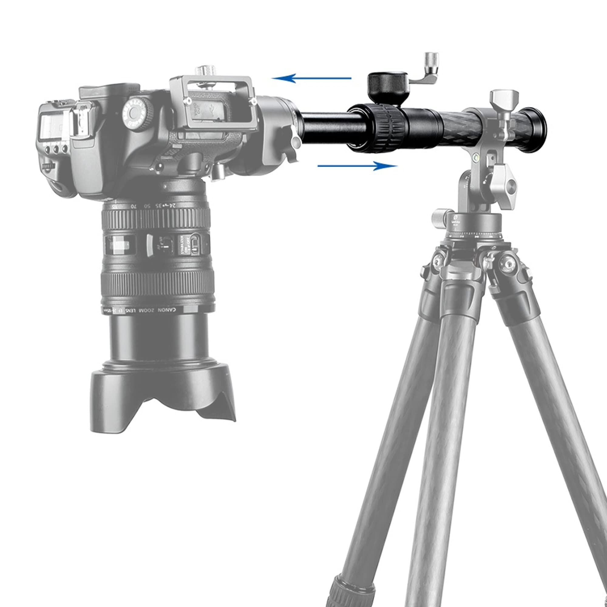 Leofoto Gc-282C Center Column, Add-On Tripod Extension, Carbon Fiber, Adjustable 2 Sections, Convertible Screw Stud, 3/8" Mounting Thread