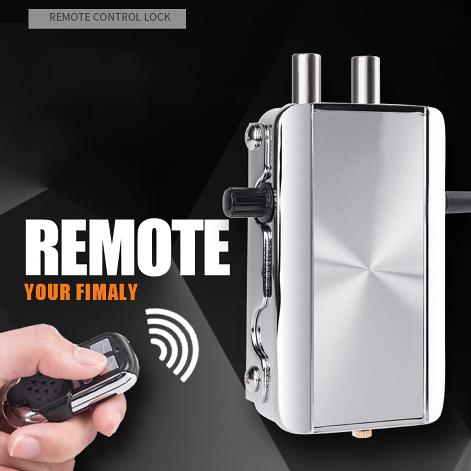 Vluoo Electronic Deadbolt Door Lock, Anti-Theft Remote Deadbolt Door Lock Zinc Alloy Remote Lock For Door With 4 Remote Controls