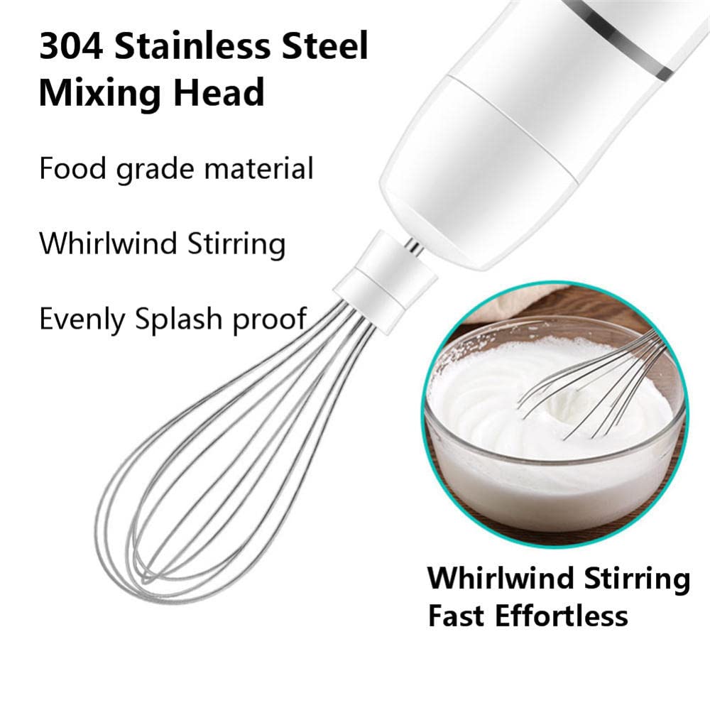 Yunlili Hand Mixer, Large Capacity Meat Grinder Juicer, 304 Mixing, 450W Strong Power Whisk, Automatic Mixer Baking Set, White