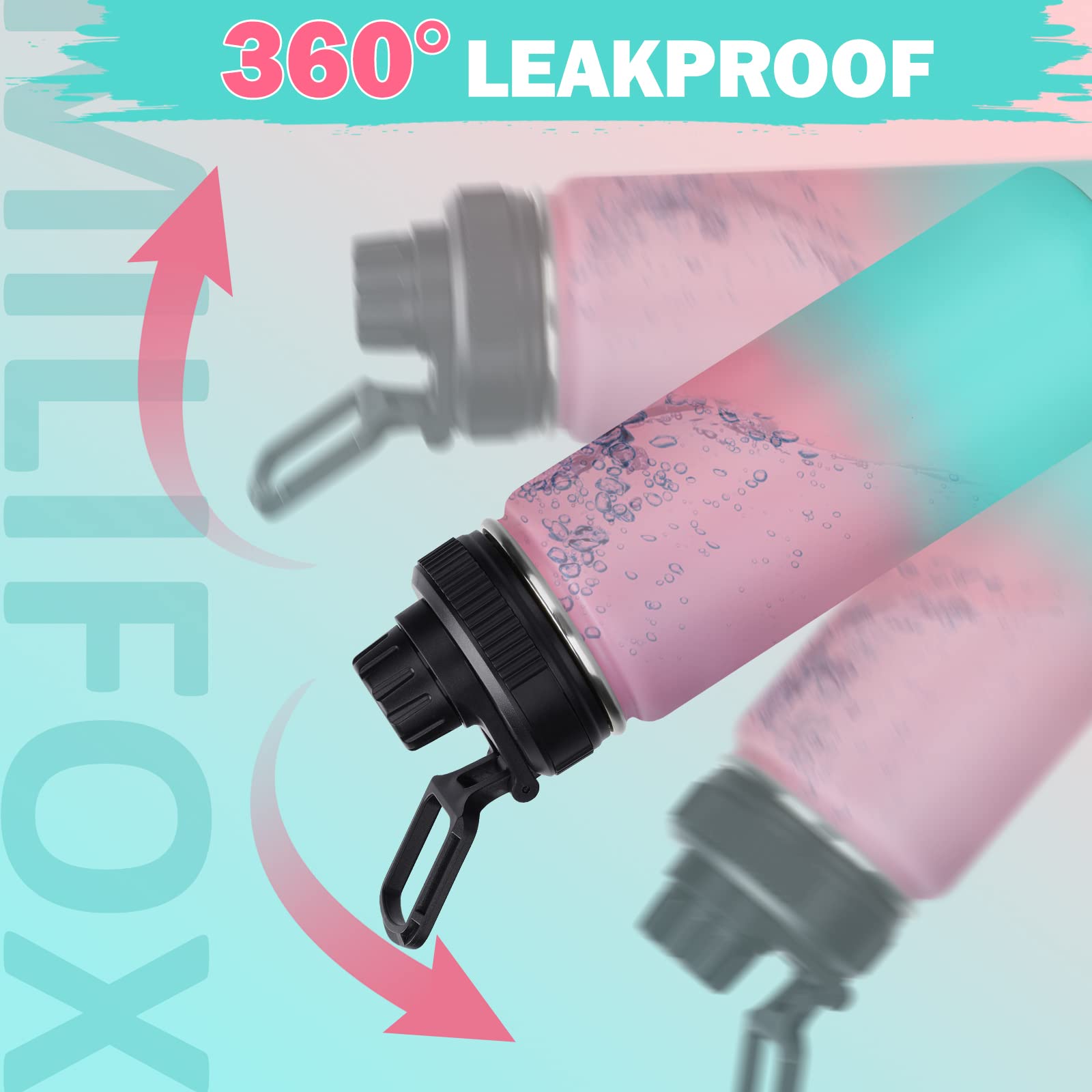 18 Oz Stainless Steel Water Bottle With Spout Lid, Vacuum Insulated Double Wall Water Bottle Wide