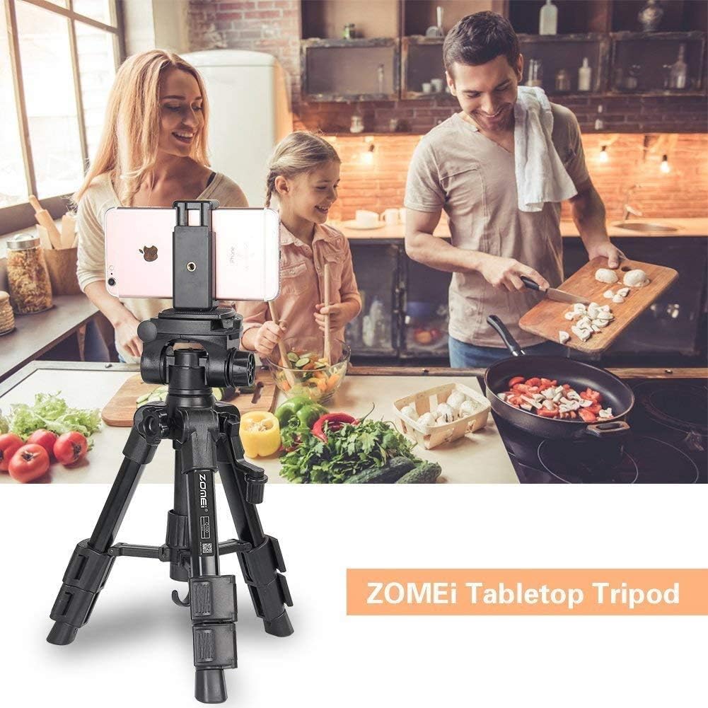 Baipak Mini Tripod For Camera,Zomei Travel Table Tripod With 3-Way Pan/Tilt Head 1/4 Inches Quick Release Plate And Bag For Dslr Camera Tripod Carrying Bag