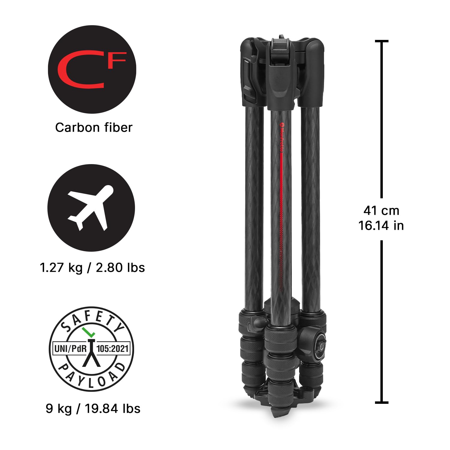 Manfrotto Be Advanced As, Camera Travel Tripod Kit, Twist Lock, Compatible With Arca-Swiss, Portable And Compact, Ball Head, Carbon Tripod For Dslr, Mirrorless, Camera Accessories