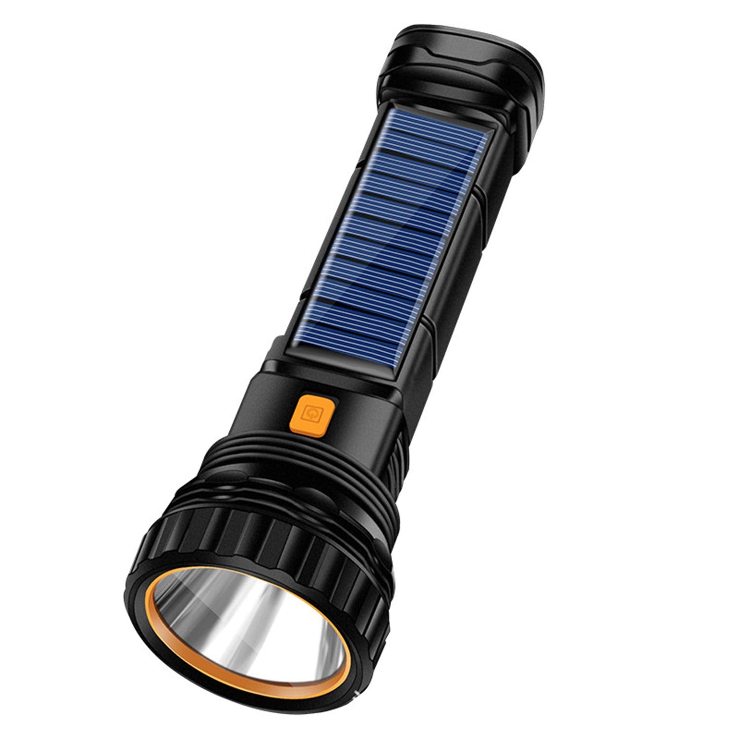 E-Shidai Solar/Rechargeable Multi Function 1000 Lumens Led Flashlight, With Emergency Strobe Light And 1200 Mah Battery, Emergency Power Supply And Usb Charging Cable, Fast Charging (1Pc)