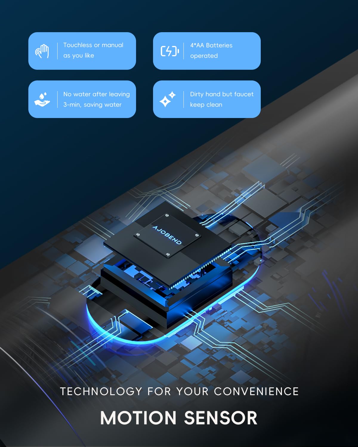 Ajo Bend Touchless Matte Black Kitchen Sink Faucet With Pull Down Sprayer, Motion Sensor Touch On Faucets For Kitchen Sink, 360° Swivel Spout