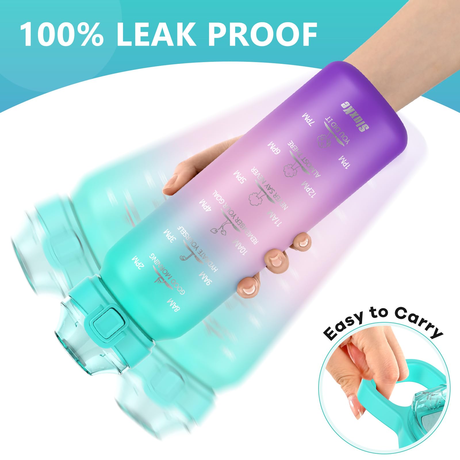 Insulated Water Bottle 32Oz With 2Lids,18/10 Stainless Steel 1000Ml Insulated Water Bottle Double