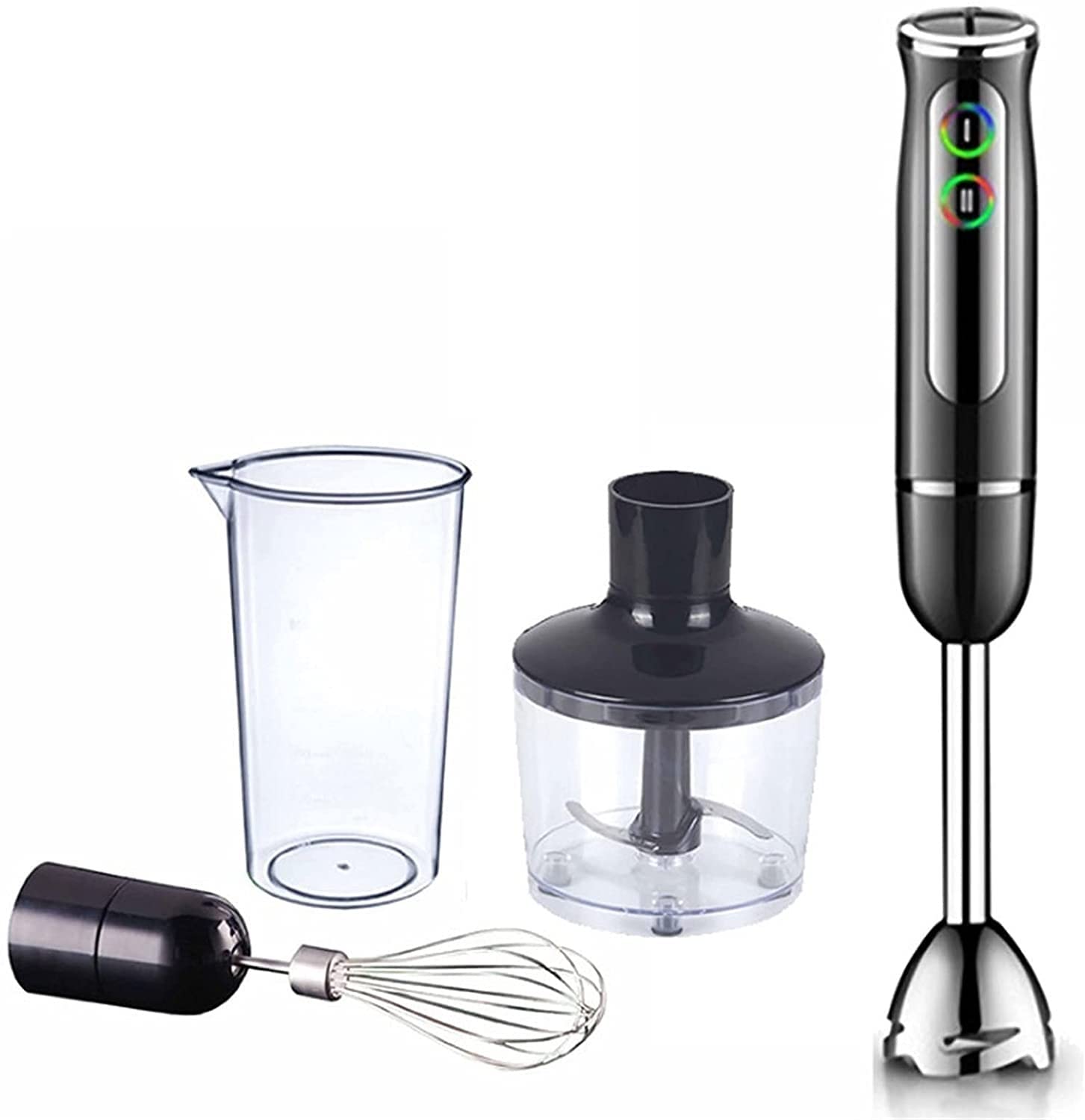 Kaabeto Hand Blender 1000W 700Ml Immersion Blender 9 Speed Control, 4 In 1 Powerful Stick Blender, Chopper, Whisk, 500Ml Food Grinder For Sauces Smoothie Puree Infant Food (Black)