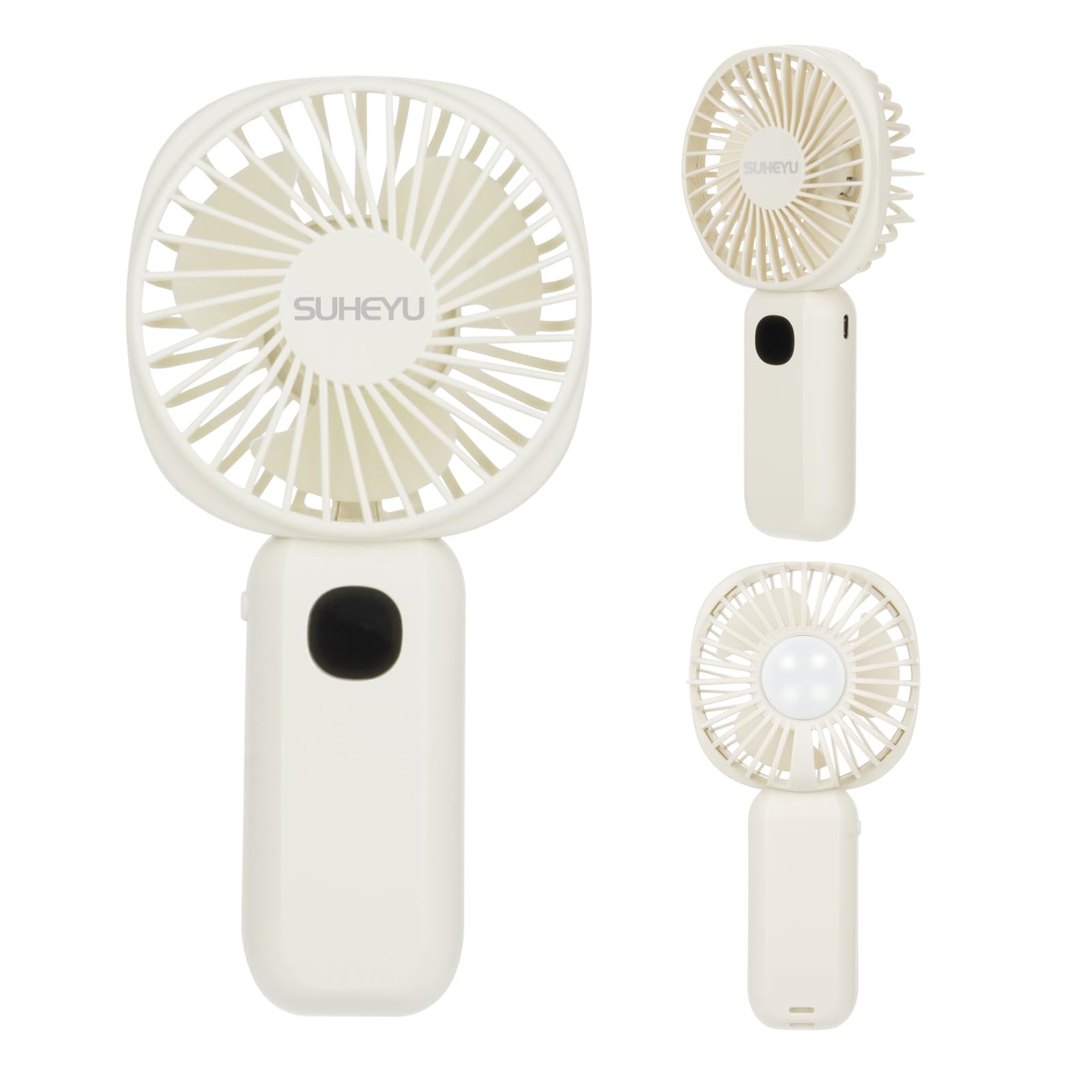 Portable Handheld Fan,Small Fan Usb Rechargable With 4000Mah Battery As Powerbank, Mini Fan In Led - Koospark