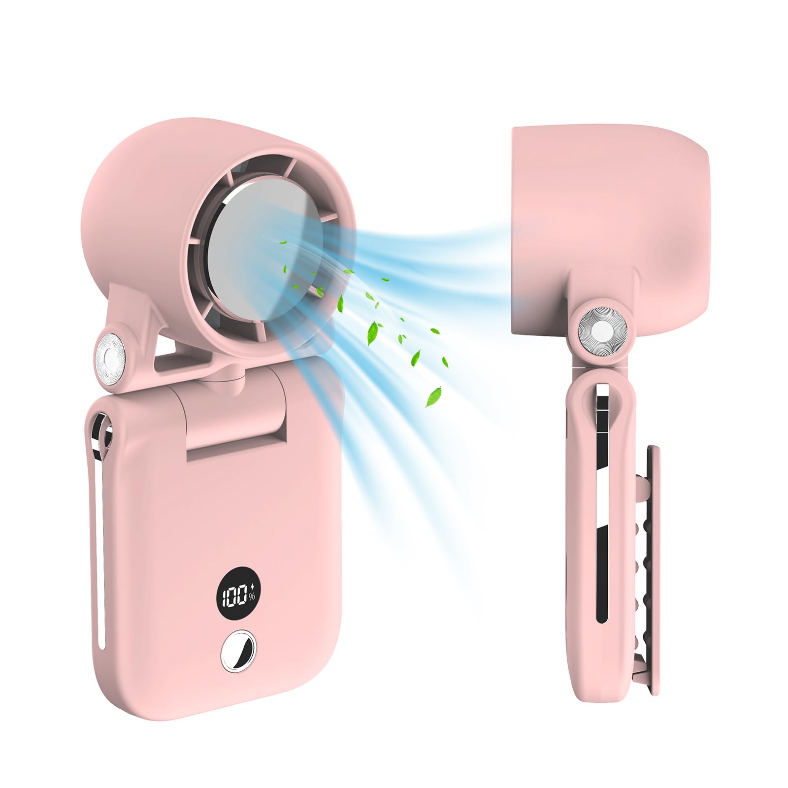 Portable Handheld Fan, Ultra High Rpm Clip-On Turbo Fan Rechargeable Personal Fan With Led Display - Koospark