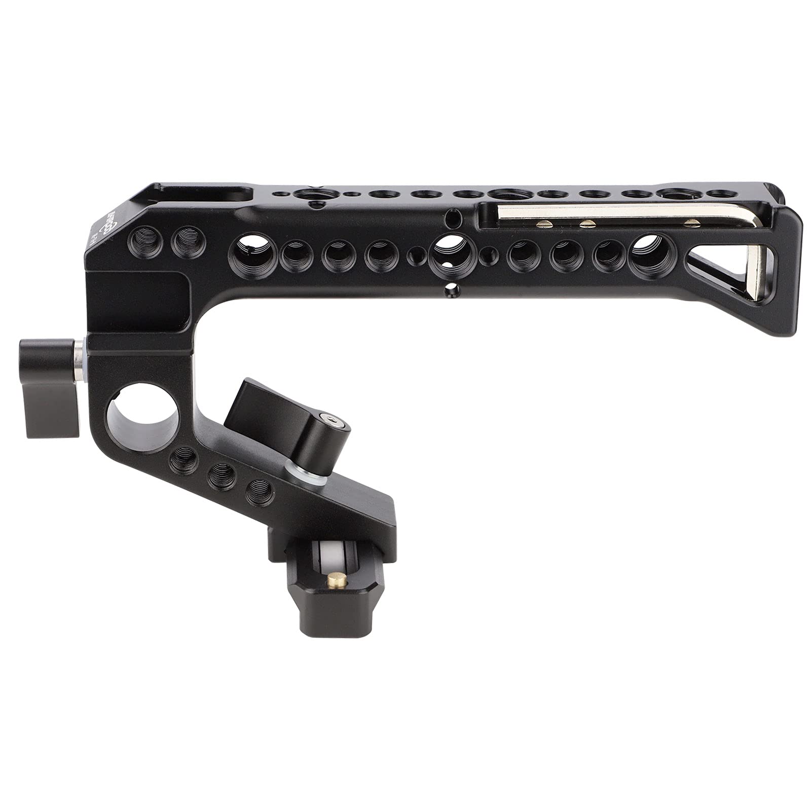 Akirood Top Handle Grip For Nato Rail Standard,Universal Video Stabilizing Rig For Microphone, Led Light, Monitor, Easy Low Angle Shots