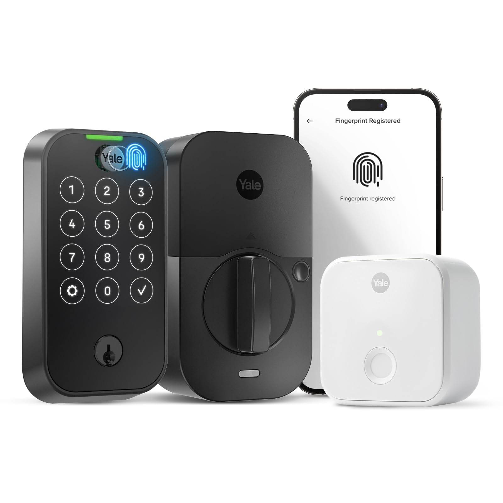 Yale Security Yale Assure Lock 2 Touch Deadbolt, Black Suede Keyed Smart Entry Door Lock With Wi-Fi Connected Touchscreen Keypad And Fingerprint Scanner For Vacation Rental Hosts, Yrd420-F-Cb1-Bsp