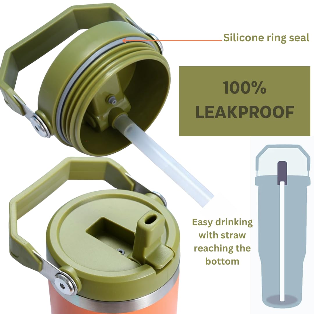 30 Oz Tumbler With Handle - Stainless Steel Water Bottles - Tumbler With Handle