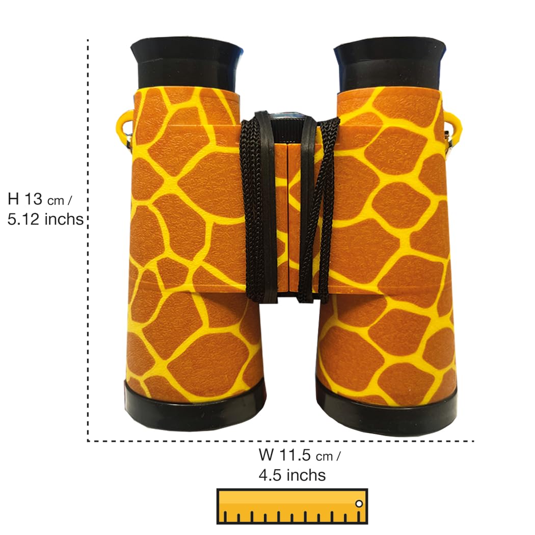 Exploravision Giraffe Binocular From Deluxebase. Safari Portable And Compact Binoculars For Kids, Educational Animal Explorer For Outdoor Adventure And Play.