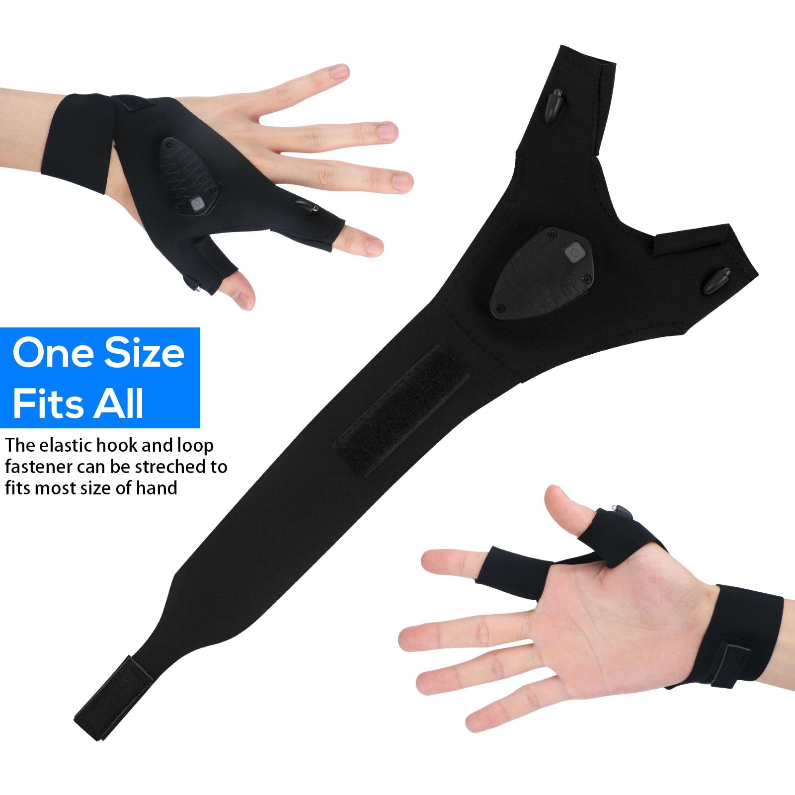 Moipejo Rechargeable Led Flashlight Gloves Waterproof, Birthday Christmas Valentines Father'S Day  For Men Dad From Daughter Son, Cool Gadget Tool Hands- Lights For Fishing Repairing Camping