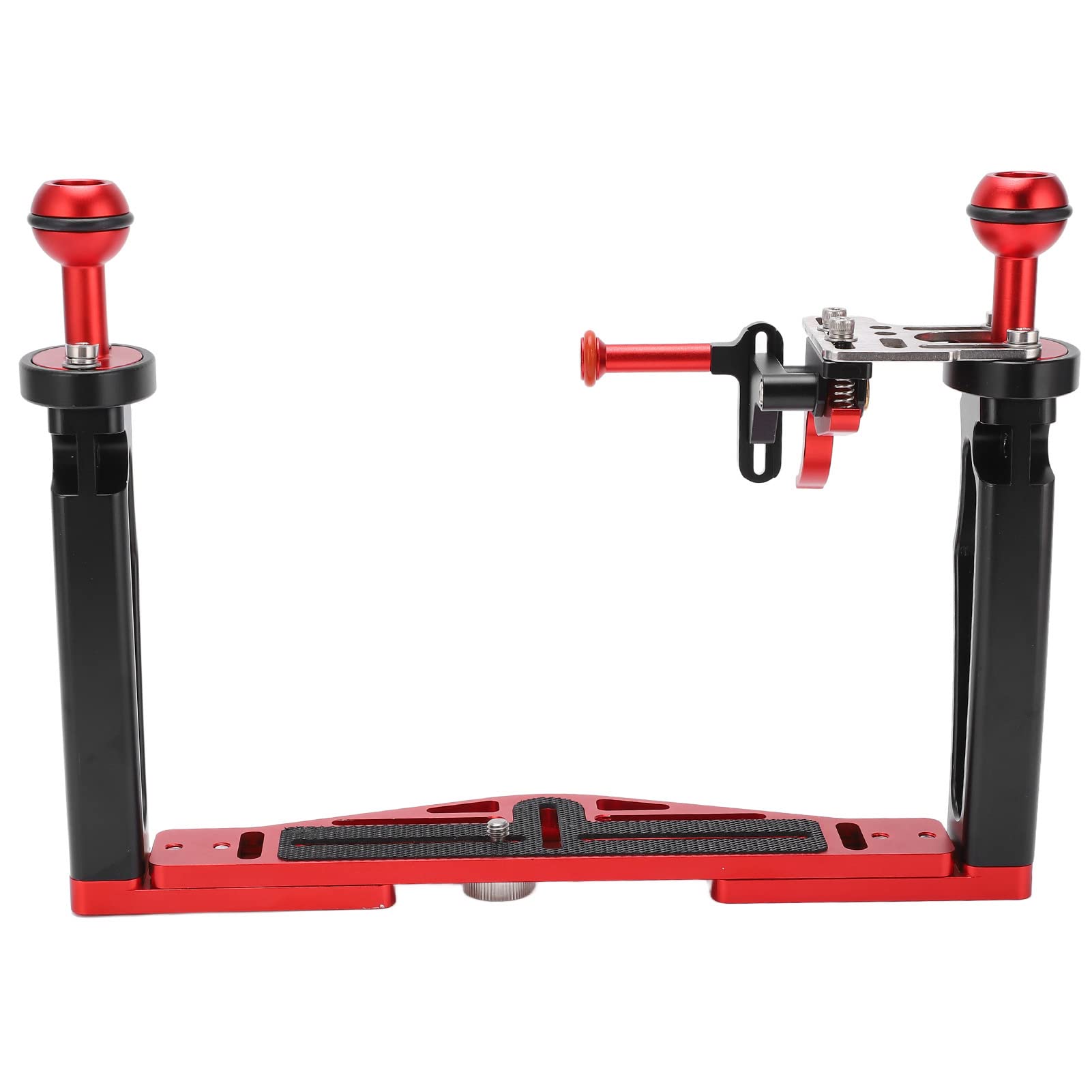 Denash Dual Handle Tray Stabilizer, Adjustable Telescopic Diving Underwater Camera Housing, Ergonomic Tray With Shutter For