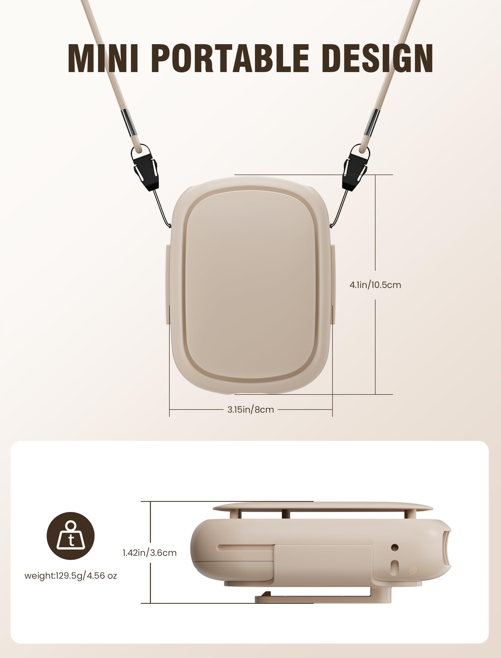 Mini Portable Waist Belt Clip Fan With 3 Speeds, Battery Operated Shirt Cooler, Personal Necklace