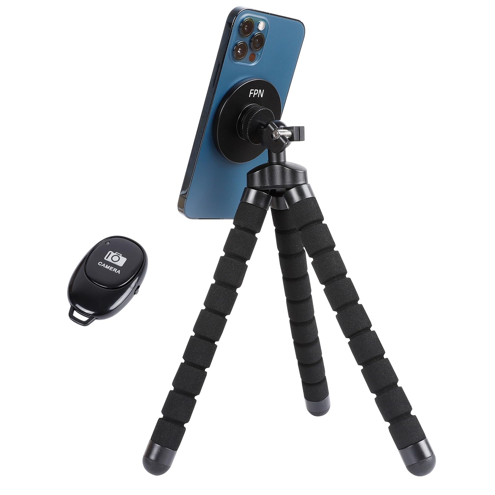 Fpn Magnetic Flexible Tripod For Iphone, Mini Bendable Tripod Stand With Wireless Remote For Magsafe, Compatible With Iphone 16 15 Plus Pro Max 14 13 12 Series