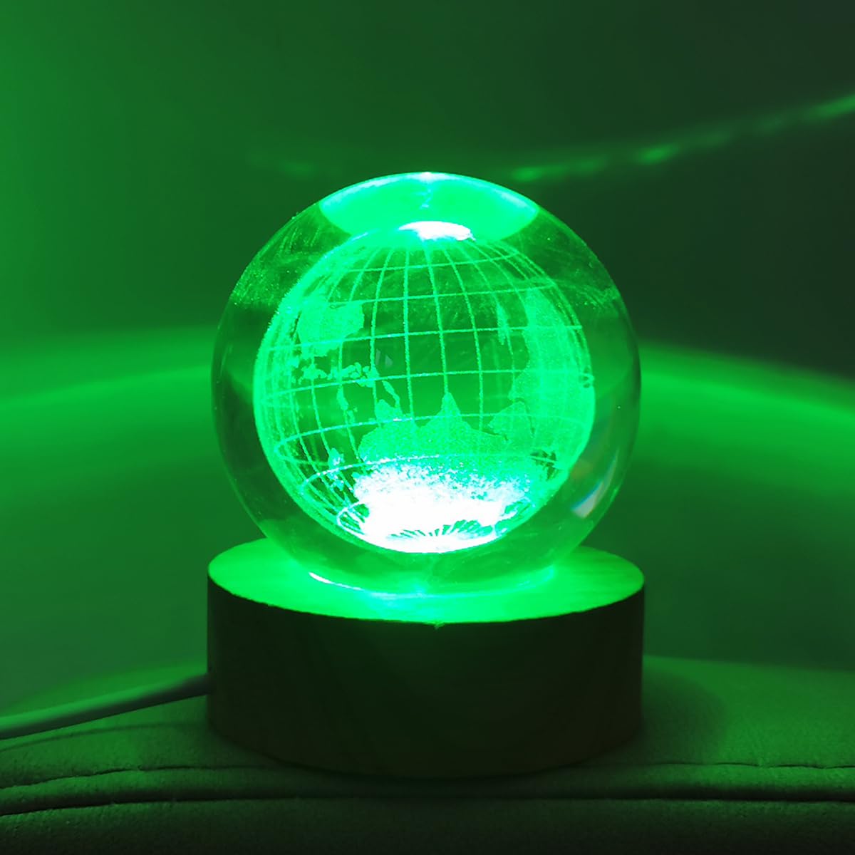 Zabalar Color Changing Table Lamp With Remote,3D Crystal Earth Ball Light With Colorful Led Light Base,Valentine'S Day ,Unique For Kids,Girlfriend,Mother And Friends