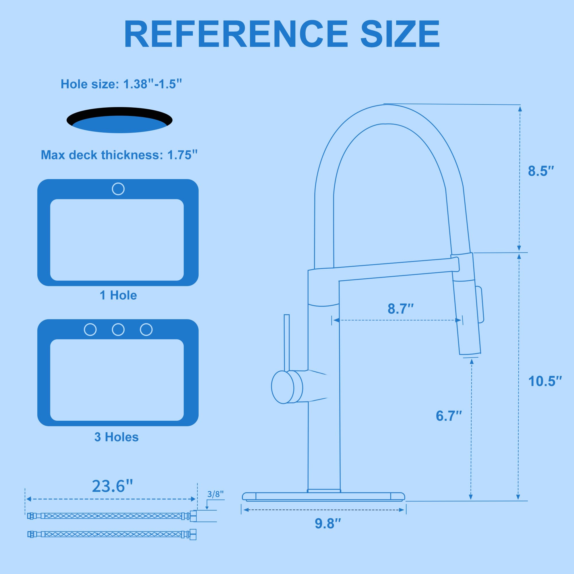 Tohlar Black Kitchen Faucet With Pull Down Sprayer, Matte Black Kitchen Sink Faucet Commercial Single Handle Kitchen Faucets For Kitchen Farmhouse Laundry Rv