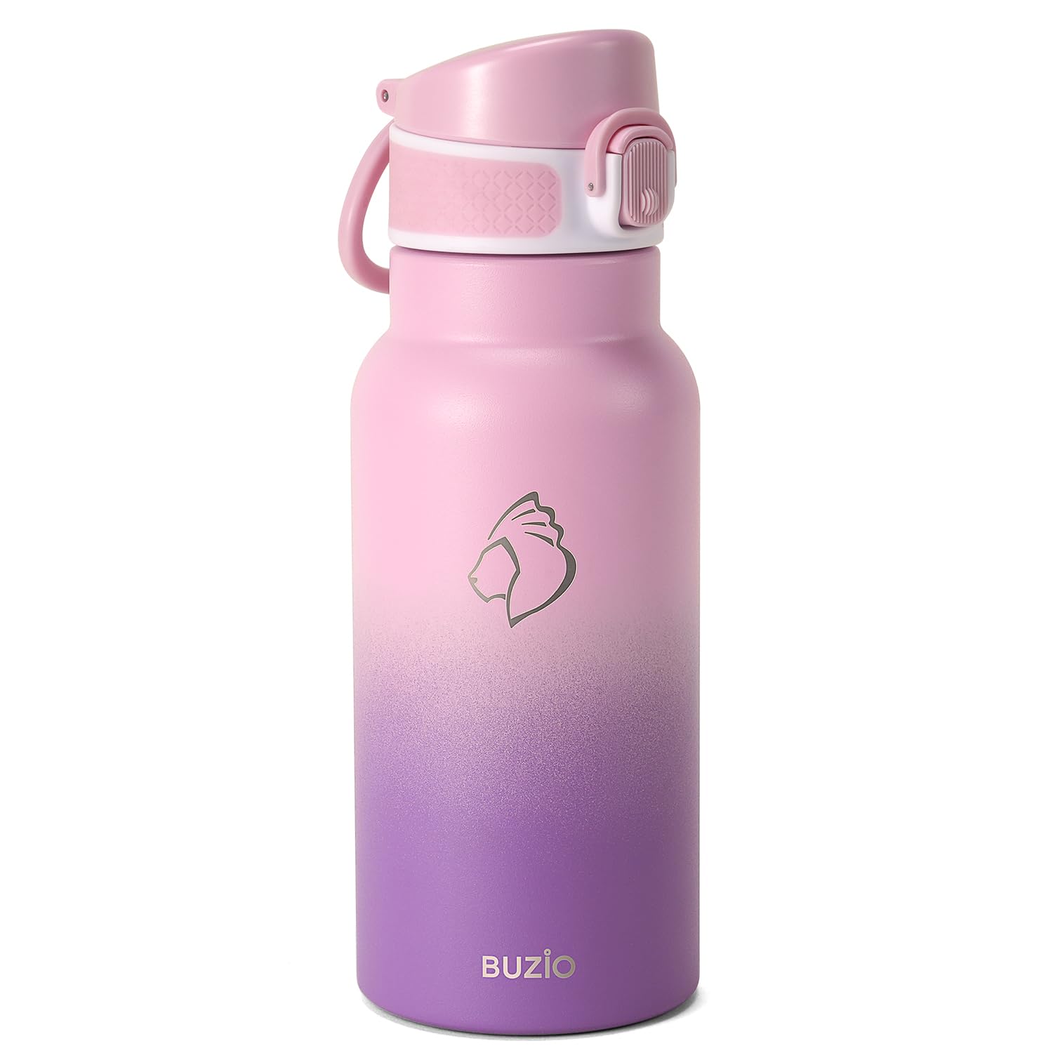 18Oz Kids Insulated Water Bottle For School, Buzio Water Flask With Straw Lid- Vacuum Stain