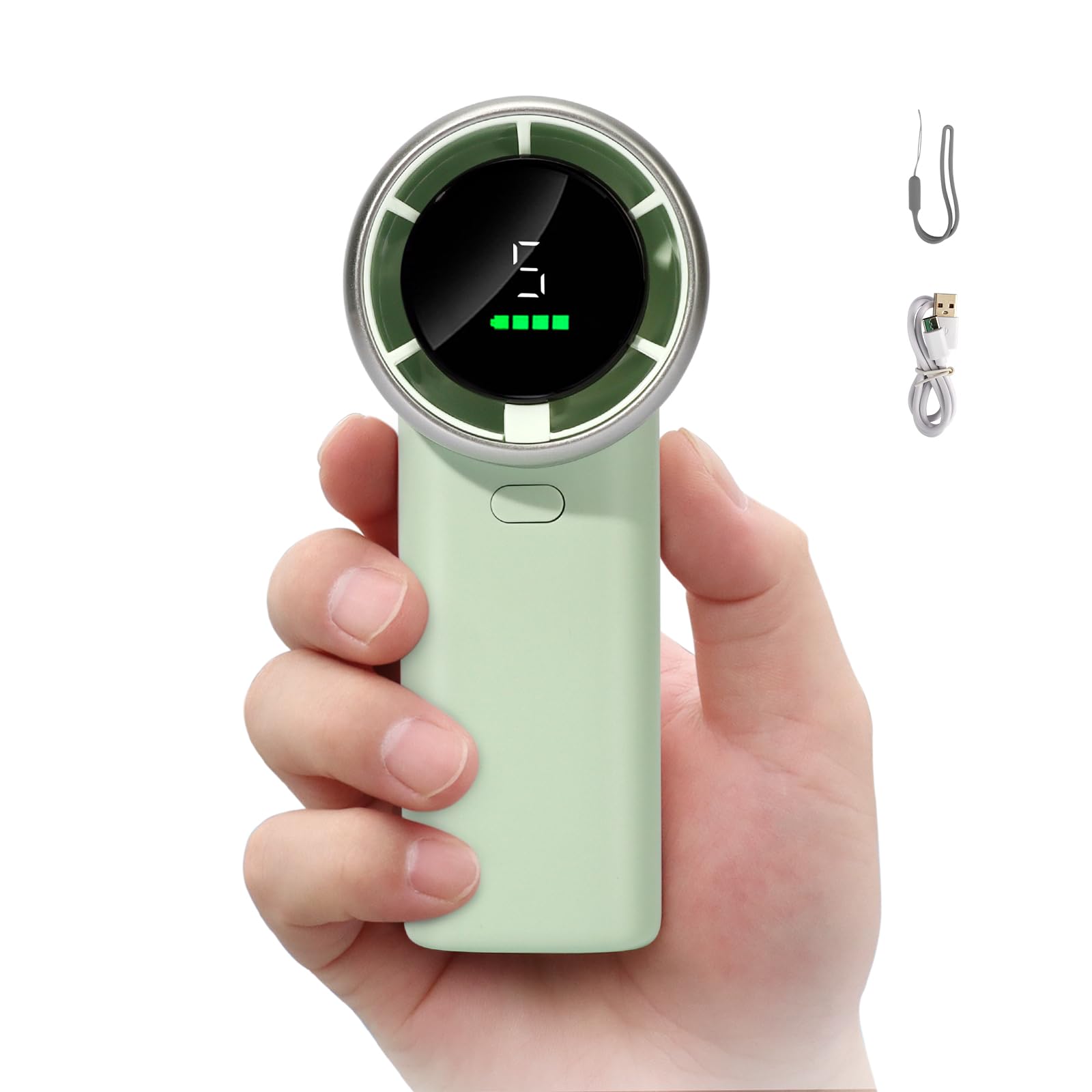 Portable Handheld Turbo Fan, Mini Portable Fan With Led Display, Personal Fans Handheld, Usb - Koospark