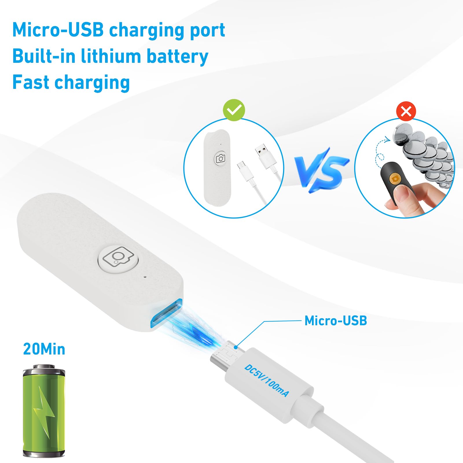 Ailight 11.2'' Mini Phone Tripod, Portable Bluetooth Selfie Stick With Wireless Remote For Video Recording- Extendable Tripod Stand With Adjustable Phone Holder & Camera Adapter(Off-White)