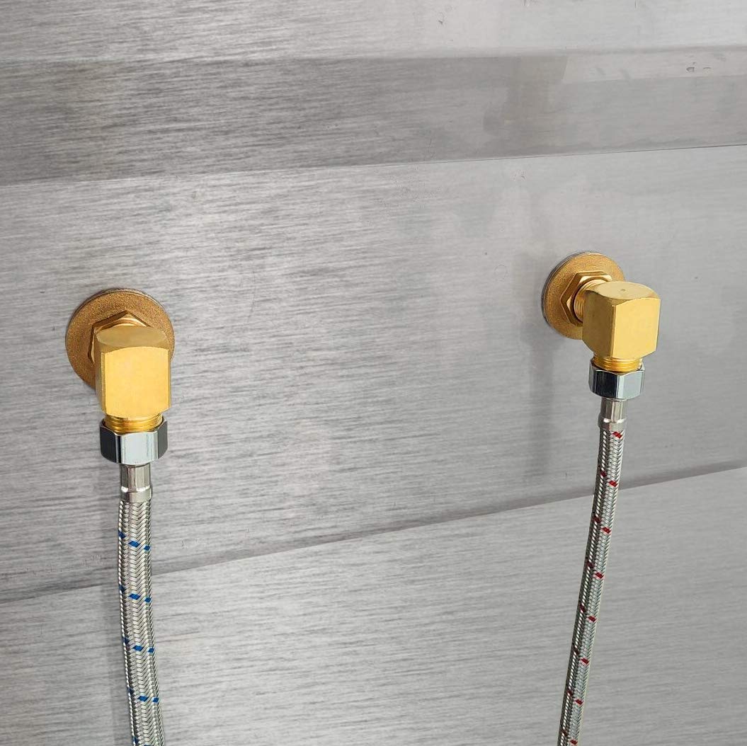 Cwm Installation Kit For Wall Mount Commercial Faucet,90 Degree Elbow Backsplash Mount Set For Commercial Sink Faucet,Suitable For Stainless Steel Commercial Kitchen Prep & Utility Sink,1Pair