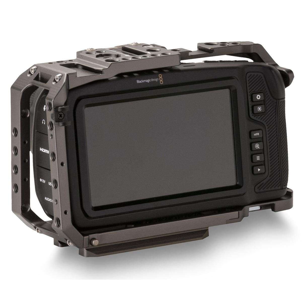 Tilta Full Camera Cage Compatible With Bmpcc 4K/6K (Gray) With Cold Shoe Mounting Points Ta-T01-Fcc-G