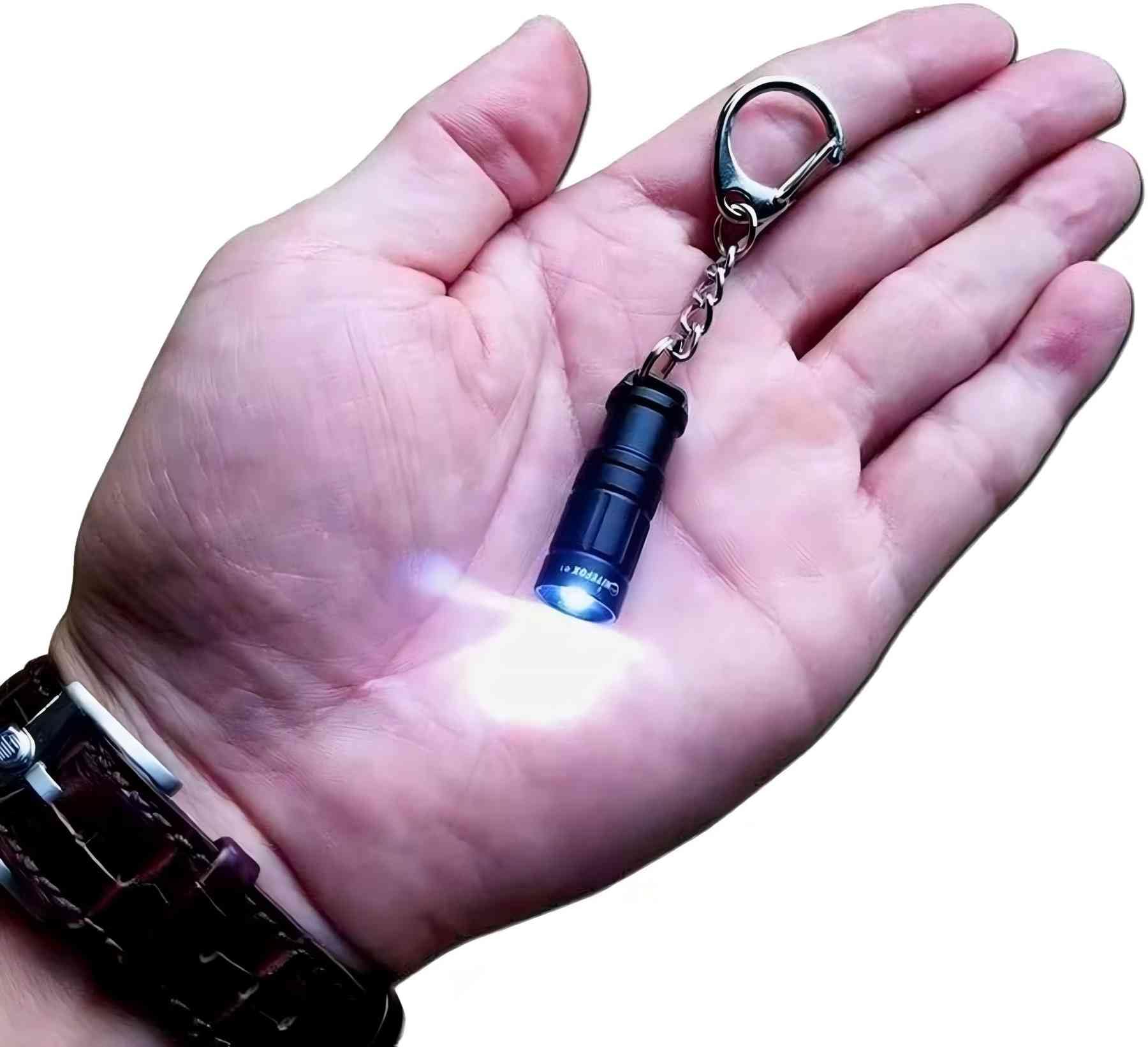 Nitefox E1 Smallest Flaghlight Tiny Micro Mini Keychain Light Bright Long Lifetime Key Ring Light For Everyday Emergency Outdoor Walking Dog Hiking Camping Standby Lamp  For Parents Kids Friends