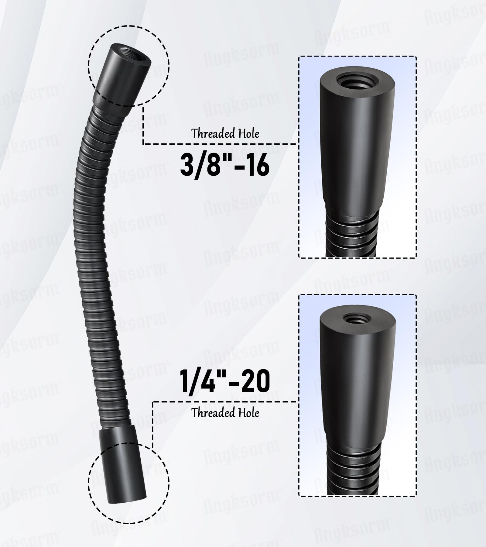 Angksorm Heavy-Duty Flexible Gooseneck Arm Extension Tubing Kit Flex Mount For Mobile Phones Cameras Mic Lighting And More Fits Most Stands Tripods Rigs Grips And Clamps (24-Inch)