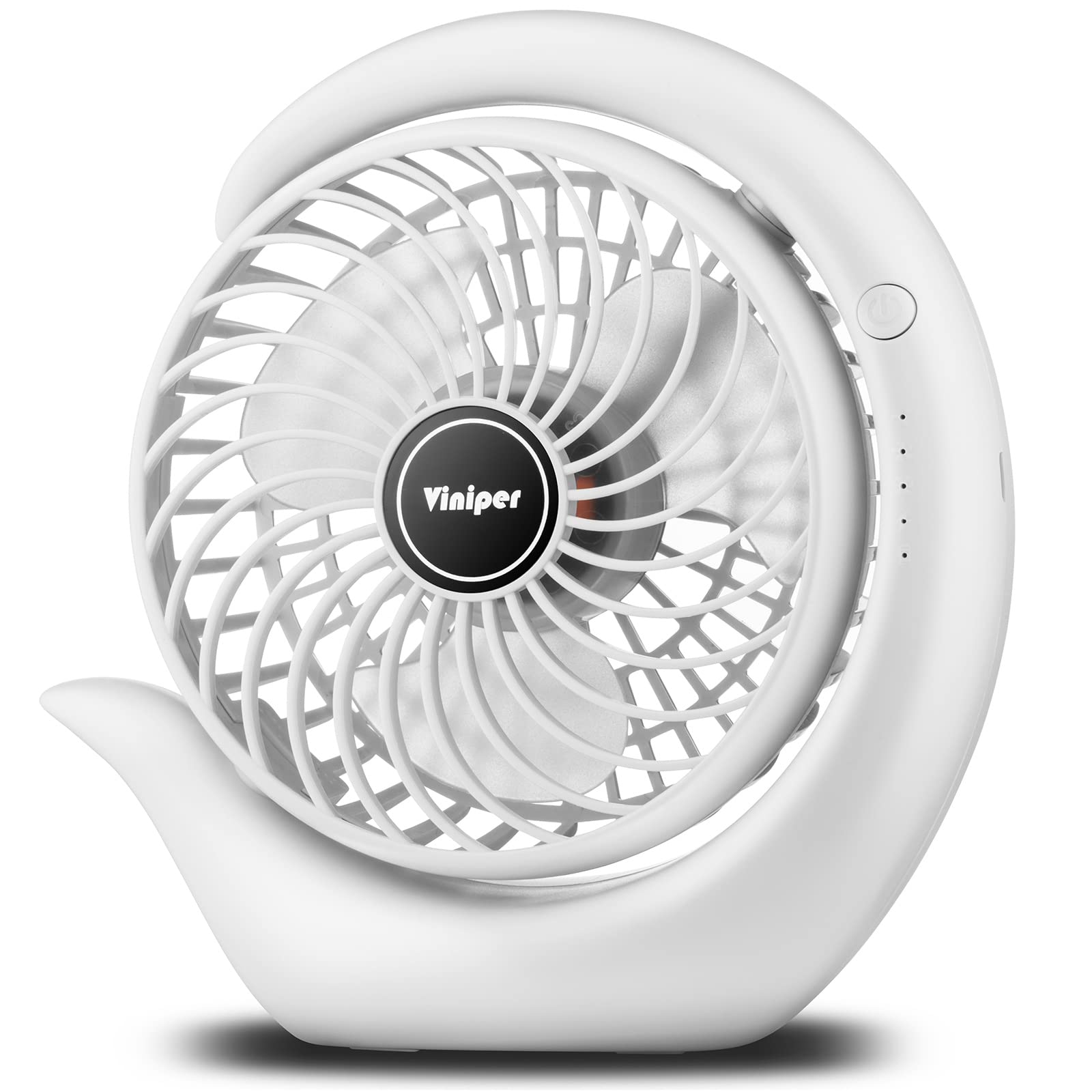 Viniper Portable Rechargeable Fan, Small Desk Fan : 3 Speeds & About 8-24 Hours Longer Working, 180° - Koospark