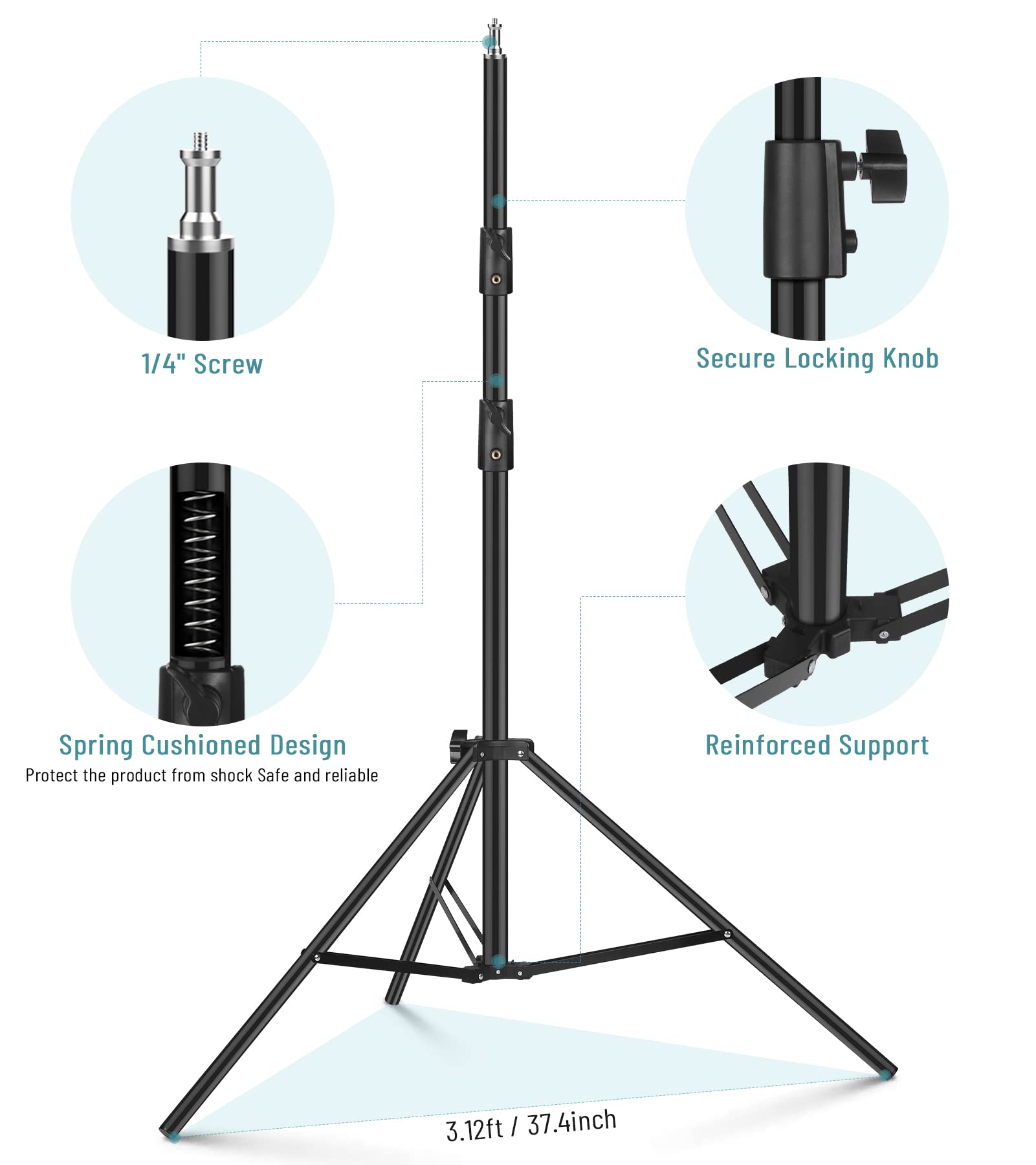 Sdfghj 2 Pack Light Stand & Heavy Duty Aluminum Tripod - 9.2 Ft/110 Inch, Carrying Case, Htc Vive, Led Ring Lights, Speedlight & Flash Compatible