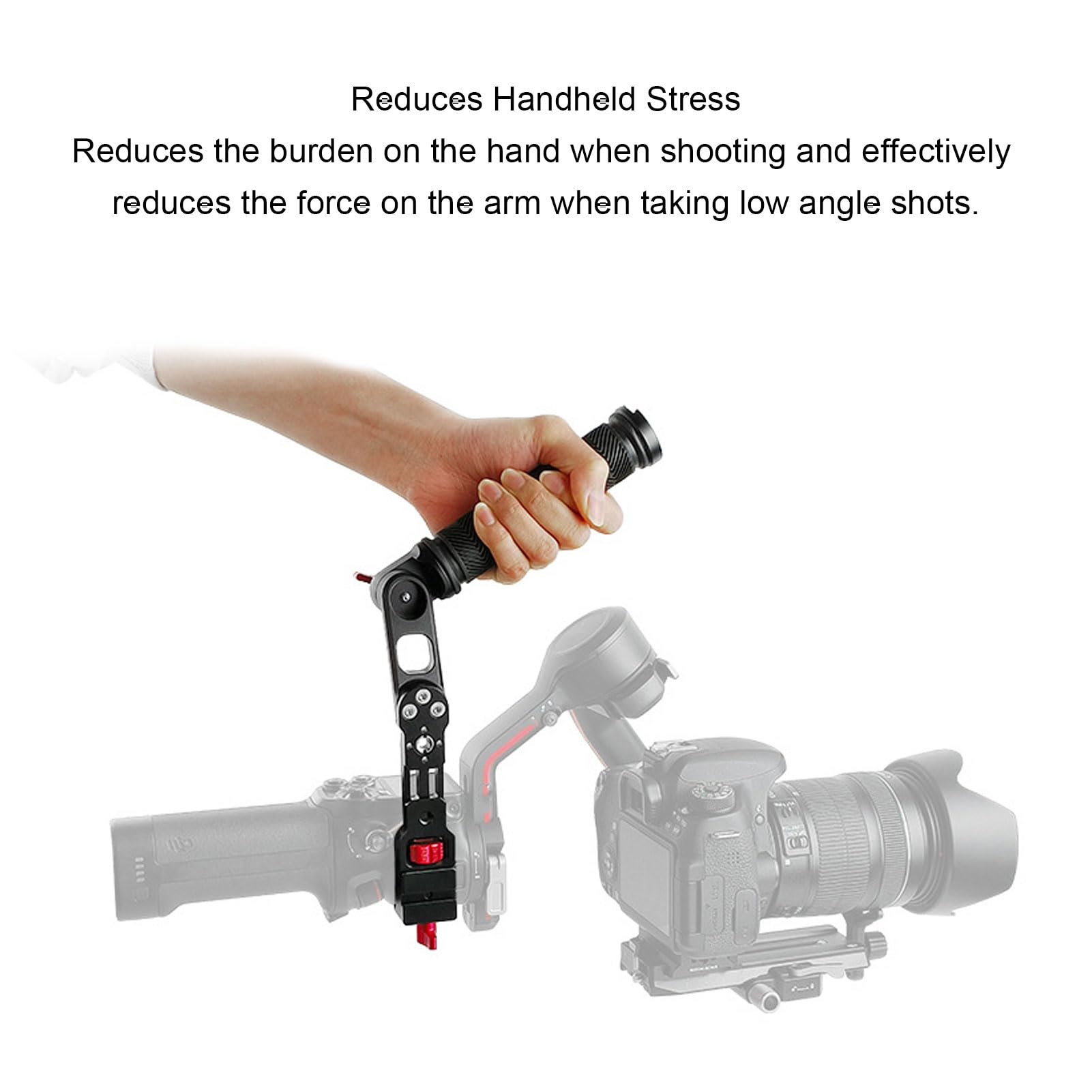Zunate Handheld Camera Stabilizer Grip, Aluminium Alloy Video Rig Stabilizing Handleld Grip, Multi Hole Extension Video Action Stabilizing Handle Grip For Rs2 Rs3 Rsc2