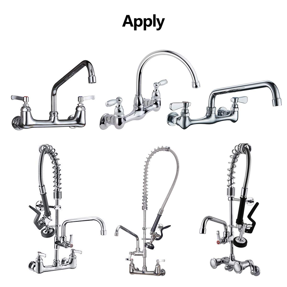 Kwode Commercial Faucet Installation Kit, Wall Mounting Installation Kit For Wall Mount Commercial Kitchen Sink Faucet Backsplash Mount Set On Stainless Compartment Prep & Utility Sink