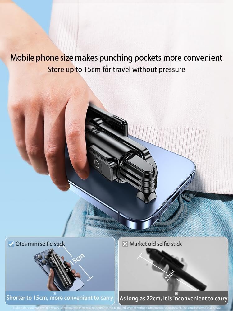 Ancbd Wireless Remote Control Portable Mobile Phone Selfie Stick Tripod, Aluminum Alloy Integrated Smartphone Tripod Stand, Suitable For 15 14 13 12 Pro Xs Max X 8Plus/ Samsung/Gopro/Android Phon