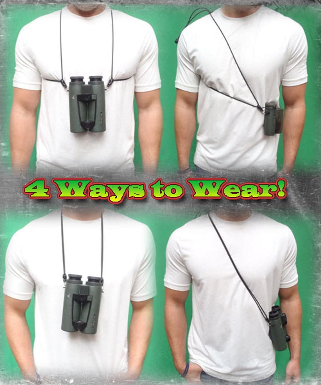 Rick Young Outdoors Premium Binocular Harness - Adjustable Chest Strap For Hunting, Birding & Hiking - Comfortable Waterproof Quick-Release System (Brown)