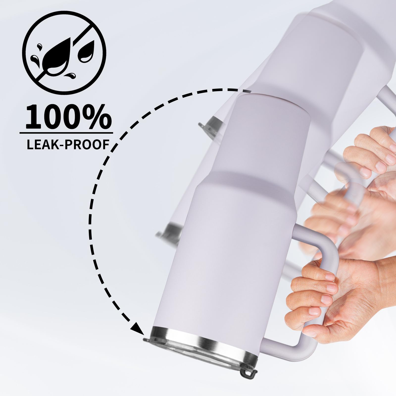 Starspeed 40 Oz Tumbler With Handle And Straw Lid  Stainless Steel Water Bottle Travel Mug