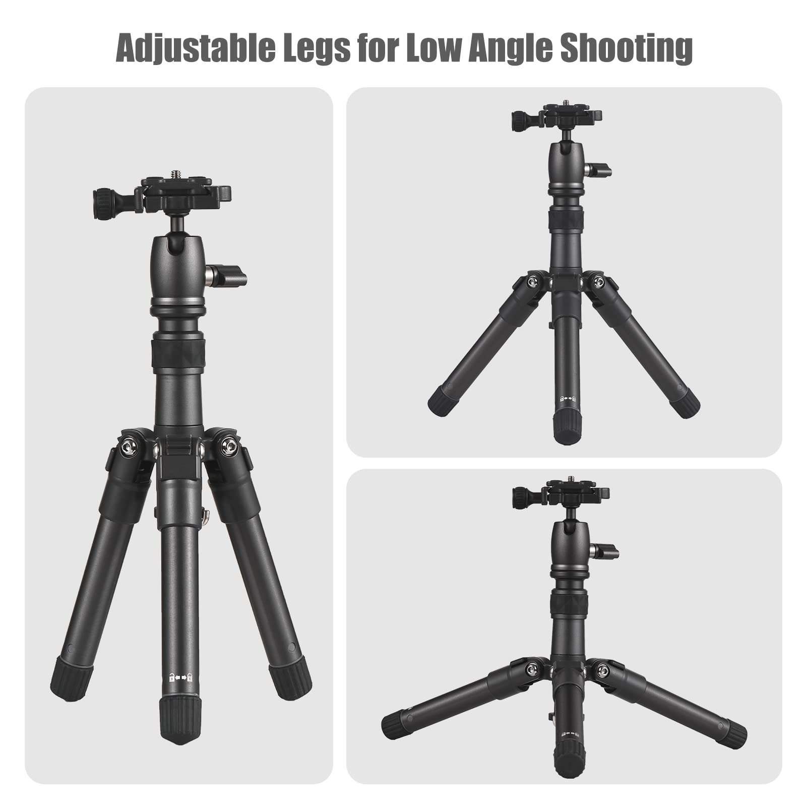 Andoer Mobile Phone Tripod, Tripod For Smartphone 66 Cm, Lightweight Camera Tripod With 360° Rotating Ball Head 1/4 Inch Screw Qr Plate Carry Bag For Mirrorless Dslr Camera Smartphones, 5 Kg Load