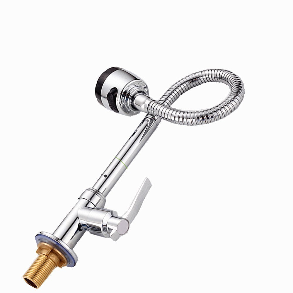 Antfees Kitchen Single Cold Water Sink Faucet 360° Rotatable Tap Swivel Aerator Only Cold Water Flexible Bendable With Sprayer