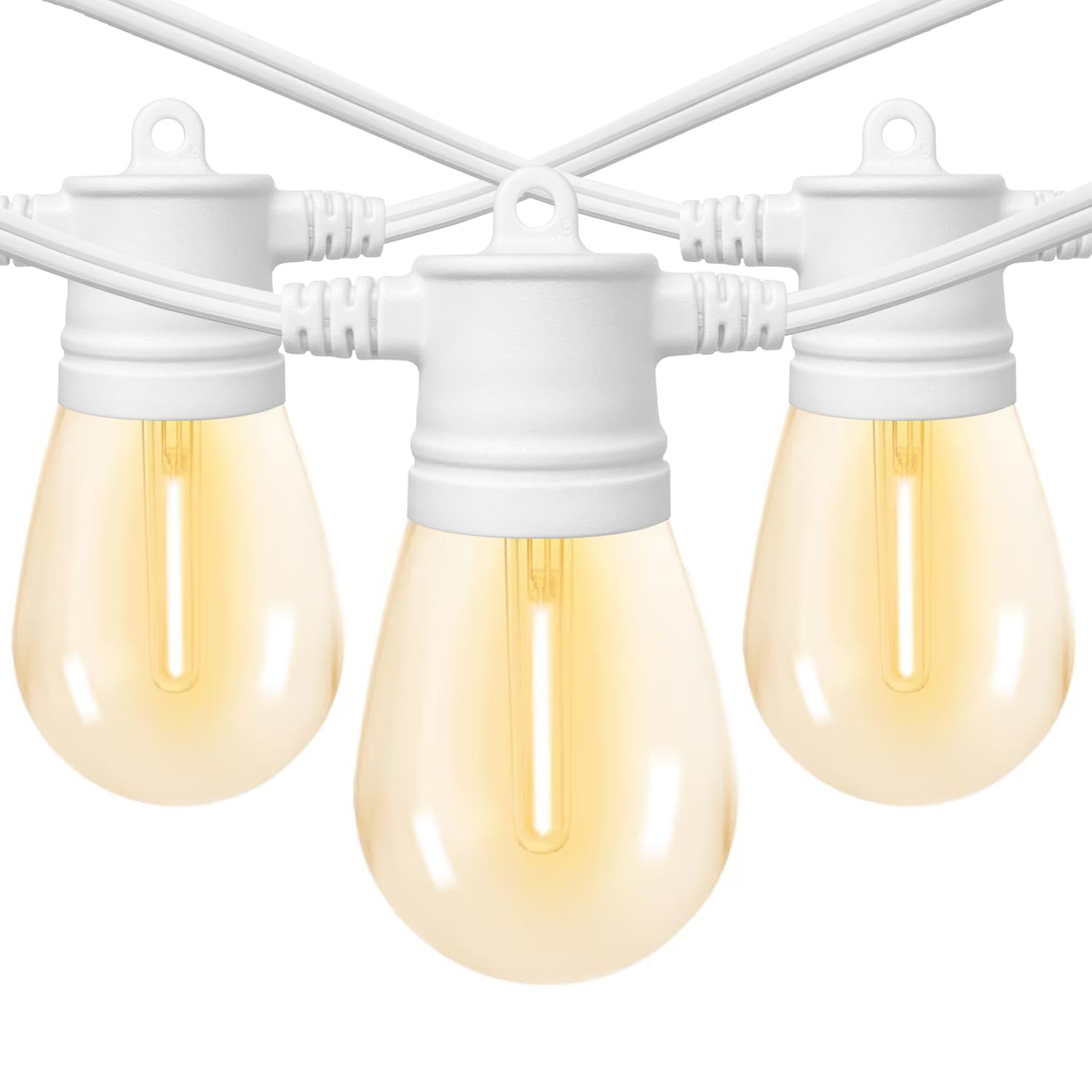 Sunthin White Outdoor String Lights, 96Ft White Patio Lights With 32 Shatterproof Led Bulbs For Garden, Backyard, Porch, Cafe, Deck, Wedding, Party, Gathering