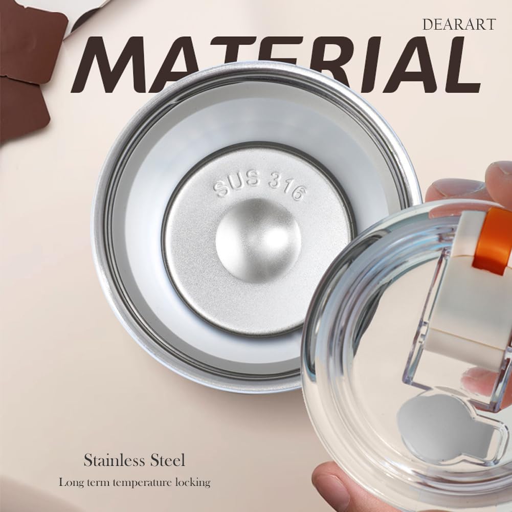 Dearart Insulated Bottle With Wave Shaped Bottles, Blue Vacuum Cup Stainless Steel With Straw