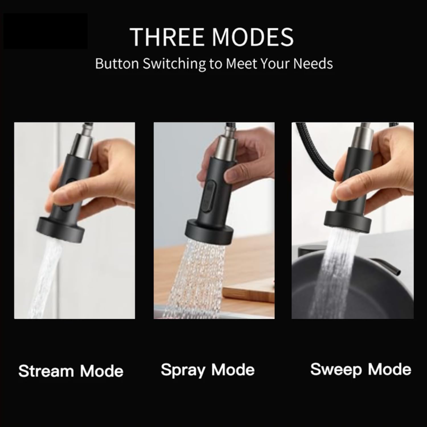 Videc Touch On Kitchen Faucet, 3 Modes Pull Down Sprayer,Touch On Sensor Activated,Led Temperature Control, 360-Degree Rotation,1 Or 3 Hole Deck Plate. 20-Year . (Kw-66Nr,Brushed Nickel/Black)