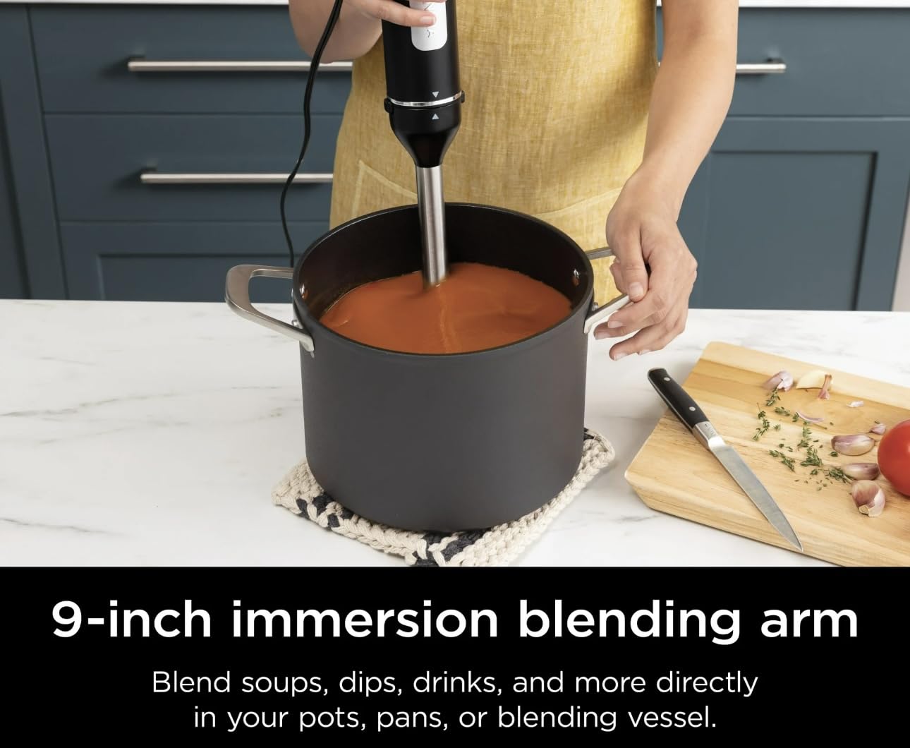 Uniqus Ninja Foodi Power Mixer System, Black Hand Blender And Hand Mixer Combo With Whisk And Beaters, Variable Speed Control (Ci100)