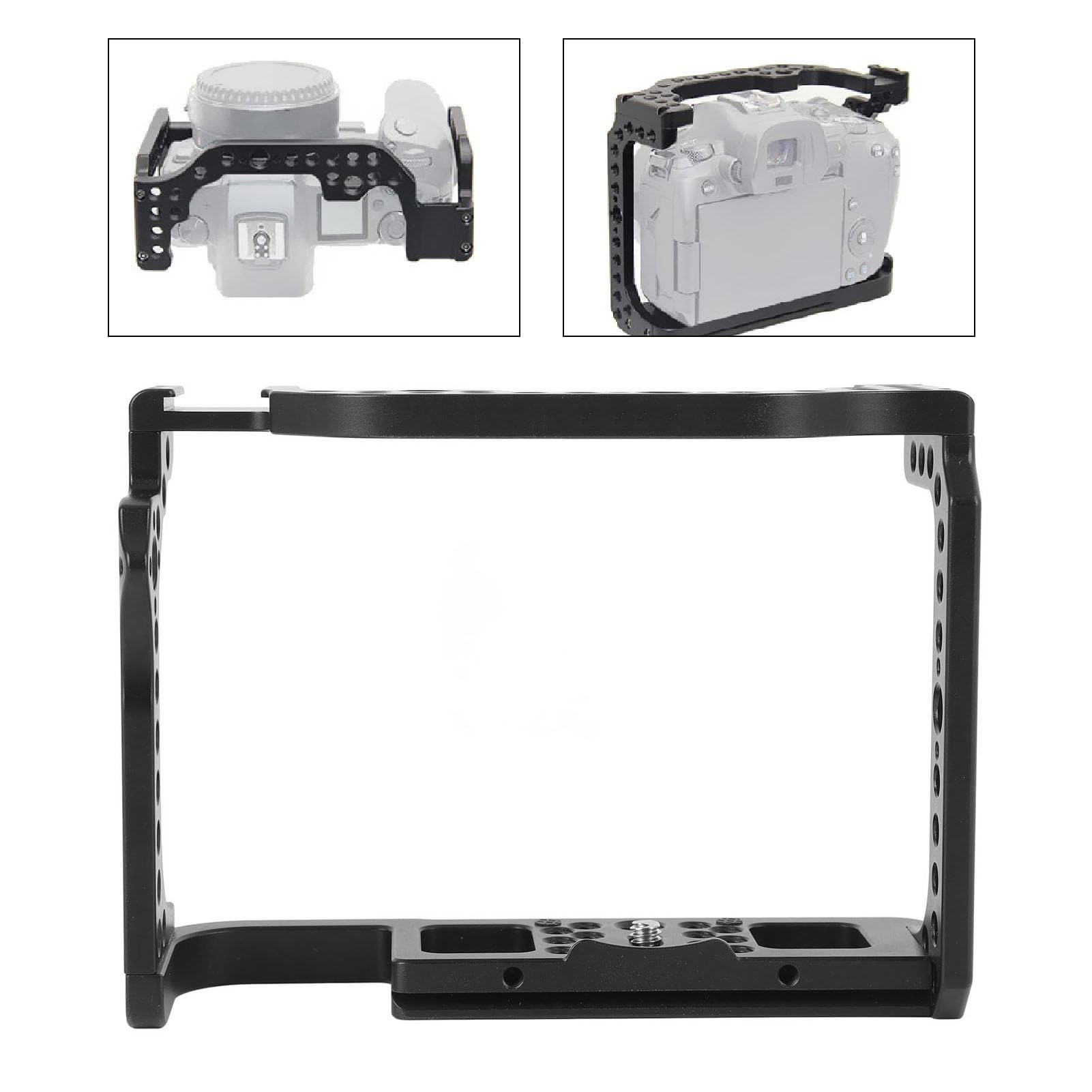 Saskate Camera Cage For Eosr Aluminum Alloy Quick Release Camera Video Rig With 1/4 3/8 Inch Screw Hole Cold Shoe Mount, For Arca 38Mm Groove