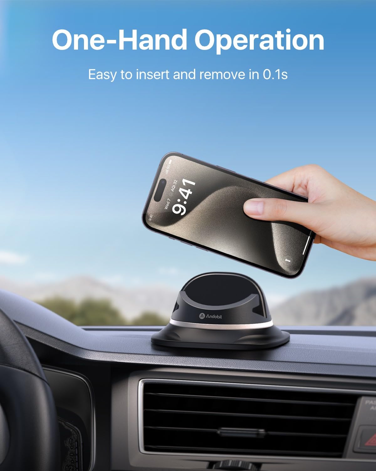 Andobil Car Phone Holder, Stable & Silicone Phone Holders For Your Car, 360°Rotatable Dashboard Cell Phone Holder, Cell Phone Car Mount Compatible With Iphone 16 Pro Max/15/14/13/12, Samsung