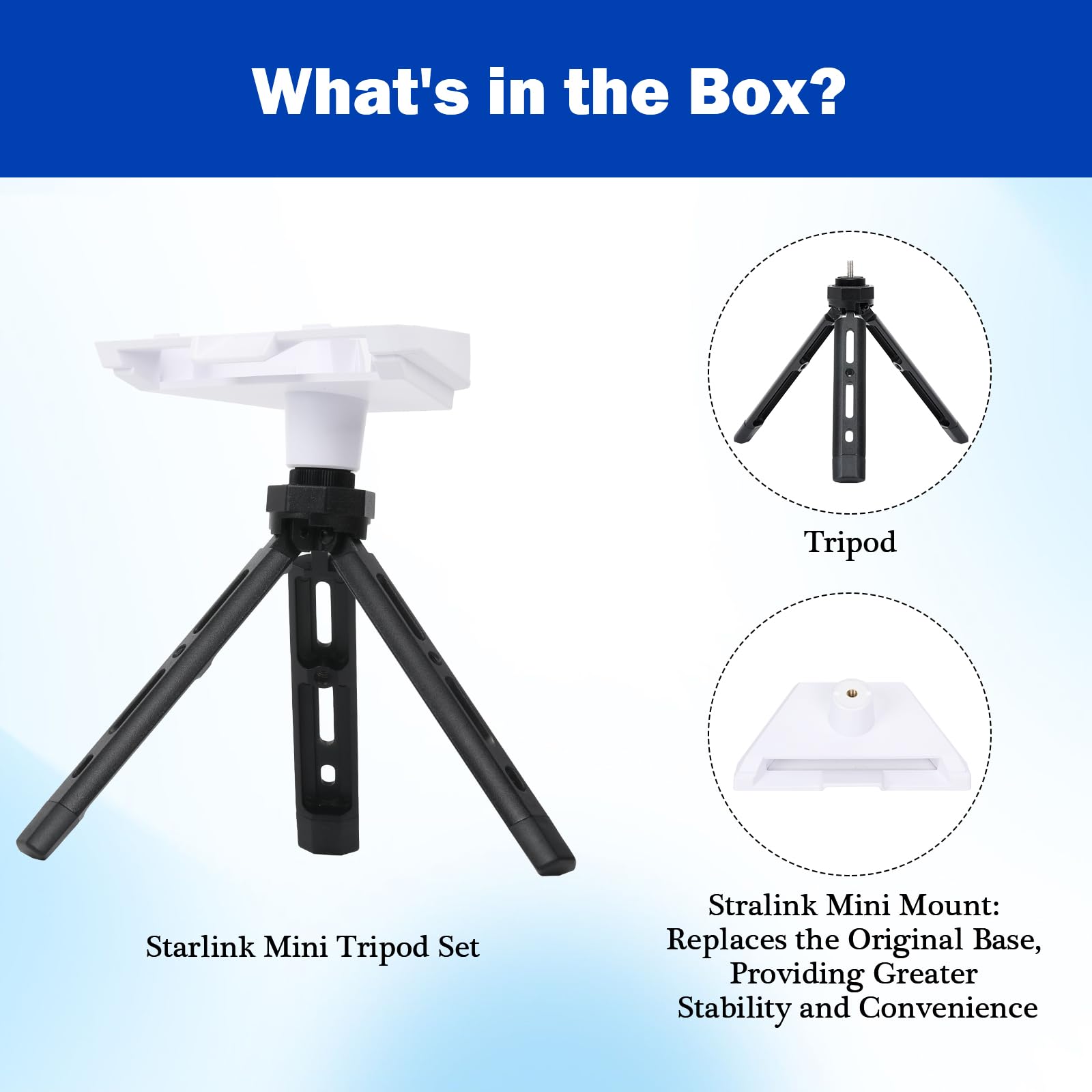 Zeroffi Starlink Mini Tripod Mounting Kit, Portable Starlink Mini Tripod Mount Include Starlink Mini Stand And Tripod Adapter, Compact Size Accessories For Starlink Mini