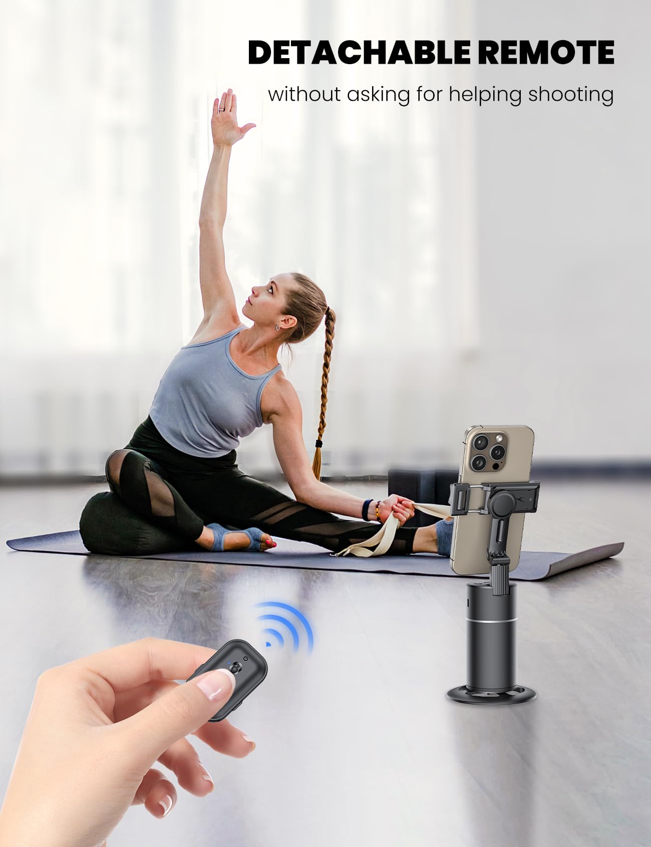 Anxre Auto Face Tracking Tripod 360 Rotationest Version No App Required Auto Face Tracking Tripod For Cell Phone Rotating Compatible With 4''-7'' Iphone Android Phone Holder For Vlog Live Stream